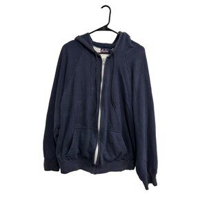 Vintage 90s Inline Navy Blue Zip Up Hoodie XL